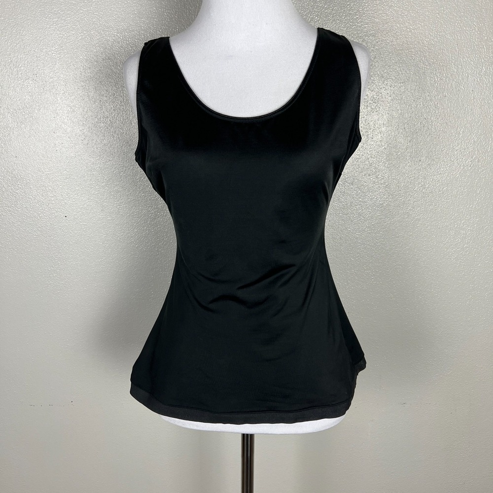 Spanx Slimplicity Shaping Tank Top Womens XL Black Scoop Neck Camisole Slimming